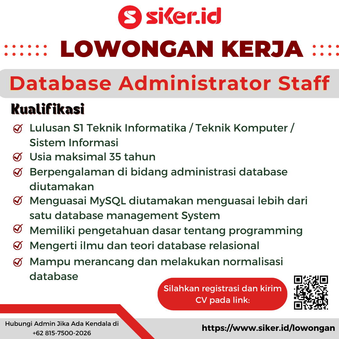 Database Administrator Staff - PT Solusi Sistem Nusantara